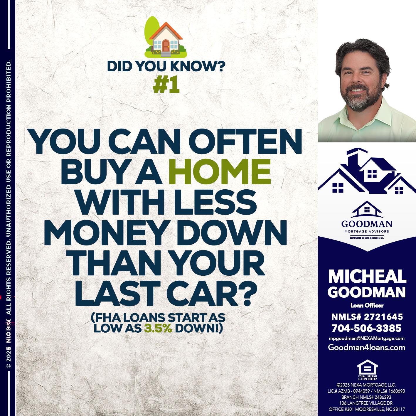 DID YOU KNOW #1 - Michael P. Goodman -Loan Officer